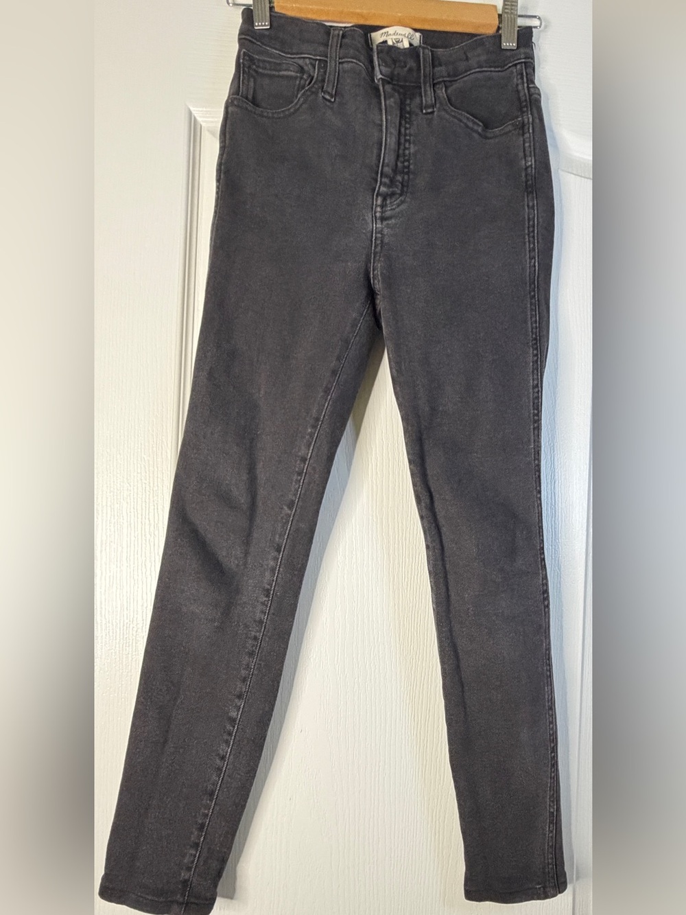Madewell 10” High Rise Skinny Jeans Size 26 Black Gray Stretch Denim